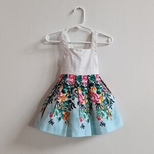 Janie And Jack Sundress Baby Girls Sz 3-6m Floral Border Spring Summer 2018